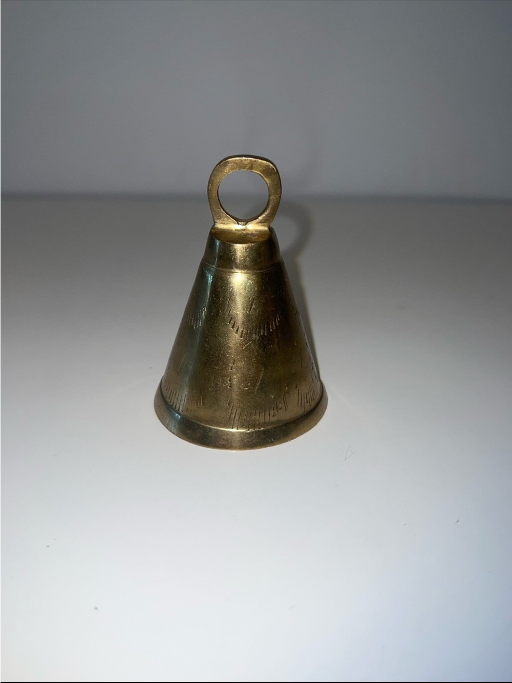 Vintage Etched brass hand bell